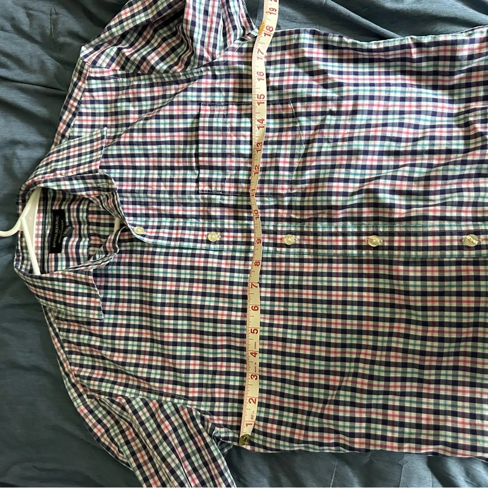Banana Republic Tailored Slim Button-Down Shirt 14.5 | Plaid Check Non-Iron